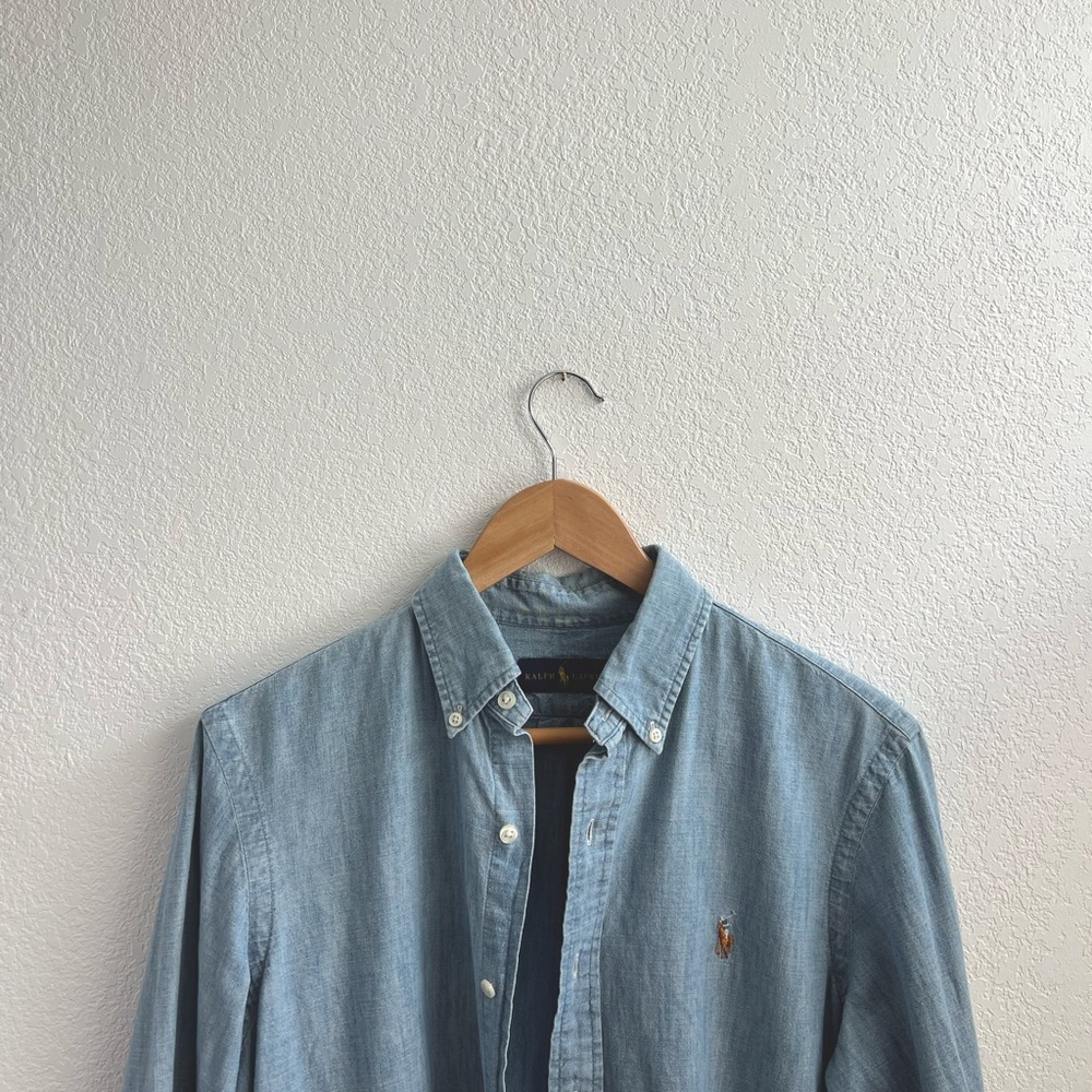 MENS Ralph Lauren Blue Jean Button Down Sz: S